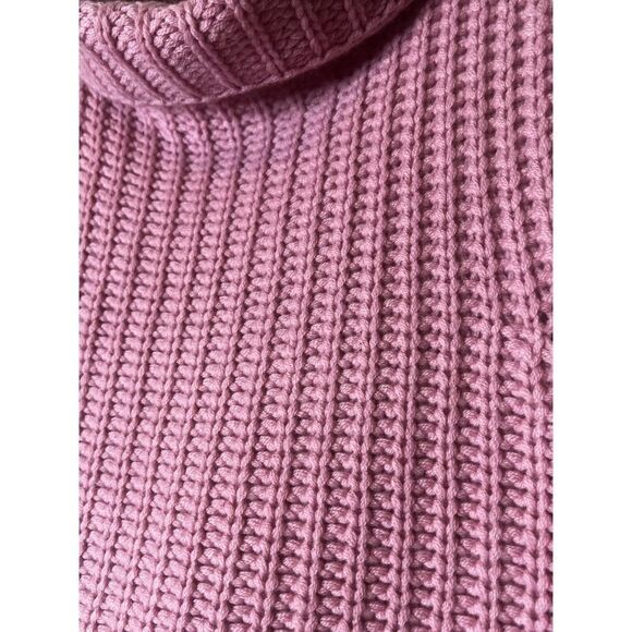 Sablyn Saige Sweater Medium Pink Cashmere Cropped Ribbed Turtleneck M - Picture 5 of 6